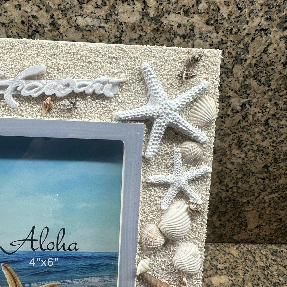 Coastal Seashore Hawaii Seashell Picture Photo Frame 4x6 Beach Tabletop Decor